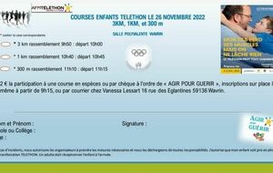 Course du téléthon le 26 novembre 2022